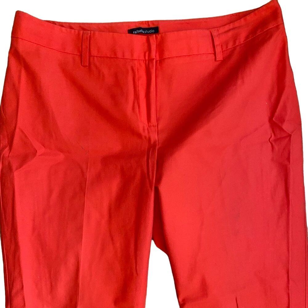 Rafaella studio red flat front cropped straight leg pants
